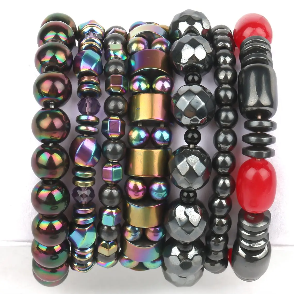 Magnetic Therapy Energy Hematite Bracelet Men Woman Health Weight Loss Natural Hematite Strong Elasticity Stone Beads Bracelets