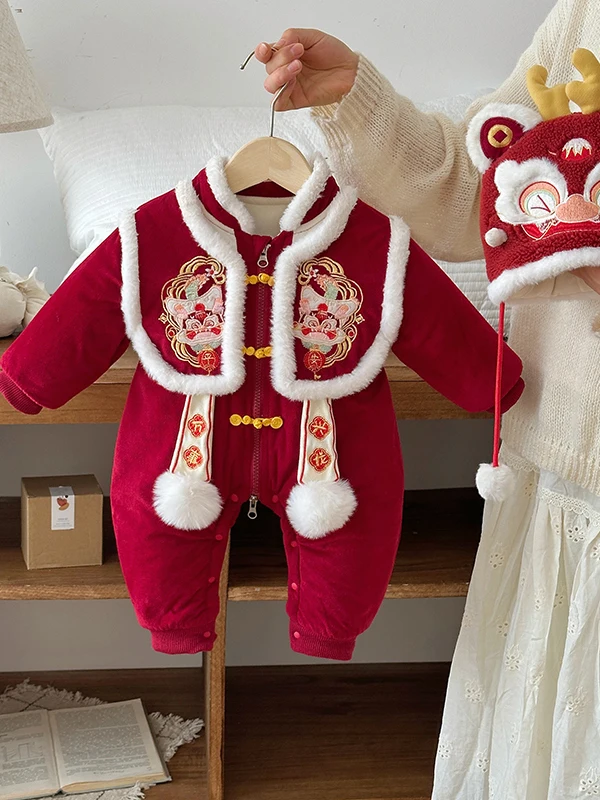 아기 소녀들을 위한 티엔드 코튼 새해 의상 겨울 작업복 세트 하이웨이스트 긴 바지 폴리에스터 섬유 레귤러 얇은