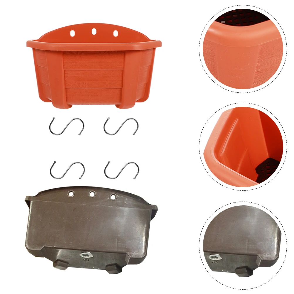 

2Pcs Wall Mounted Semicircle Flower Pot Rust Resistant Lightweight Plastic Hanging Flower Bucket for Balcony Garden Yard