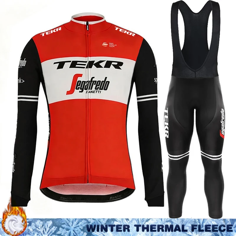 TEKR الرجال بدلة ركوب الدراجات الصوف جيرسي الملابس 2026 الشتاء السراويل الحرارية رجالي الزي الطريق الدراجات جاكيتات Termal مريلة دراجة هوائية جبلية #3