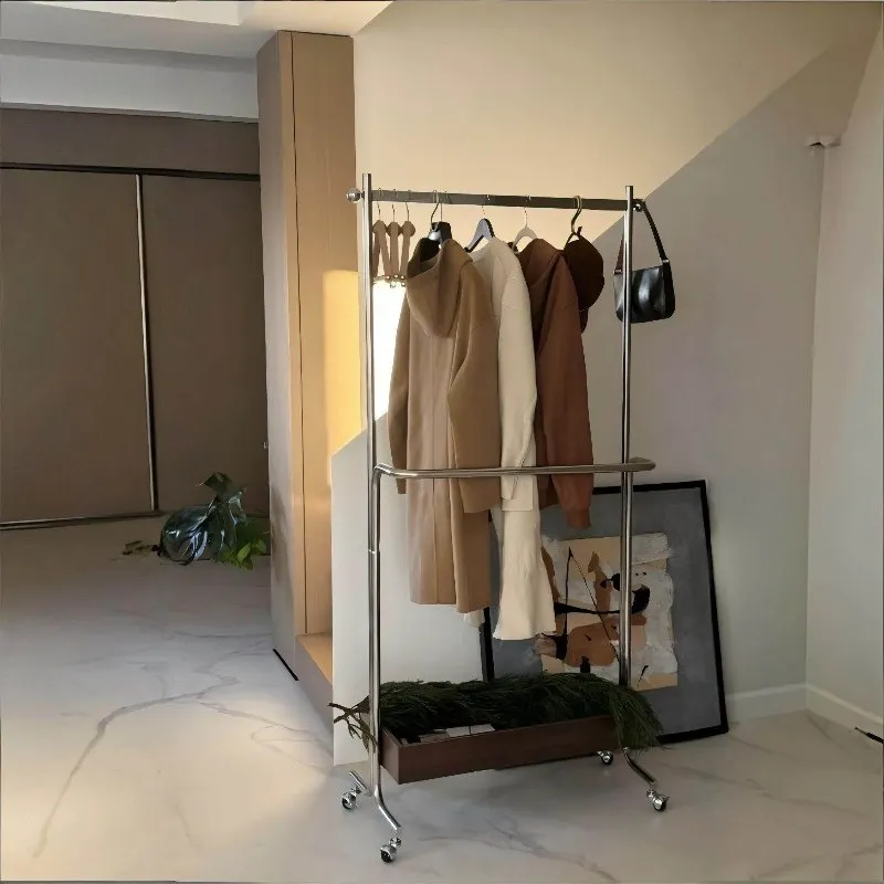 Vertical Metal Clothes Rack Drying Commercial Wheels Modern Clothing Racks Bedroom Designer Percheros De Pared Home Furniture