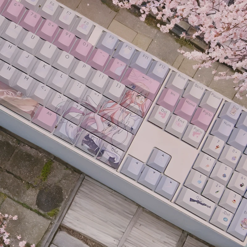 Game Blue Archive Mika Misono Pink PBT Key Caps Cosplay Props Axis Side Engraved Mechanicale Keycaps Gaming Tabletop Supplies