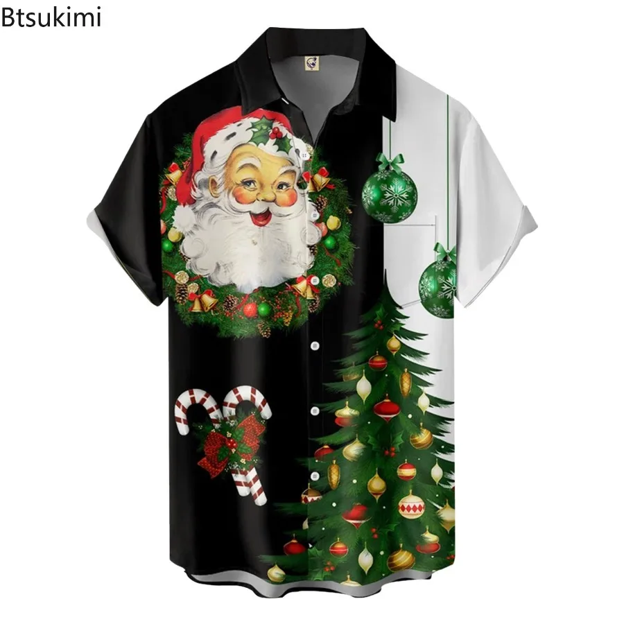 2025 Men's Shirt Summer Casual Short Sleeve Funny Print Shirts for Men Loose Breathable Hawaiian Shirts Vintage Men Clothing Top