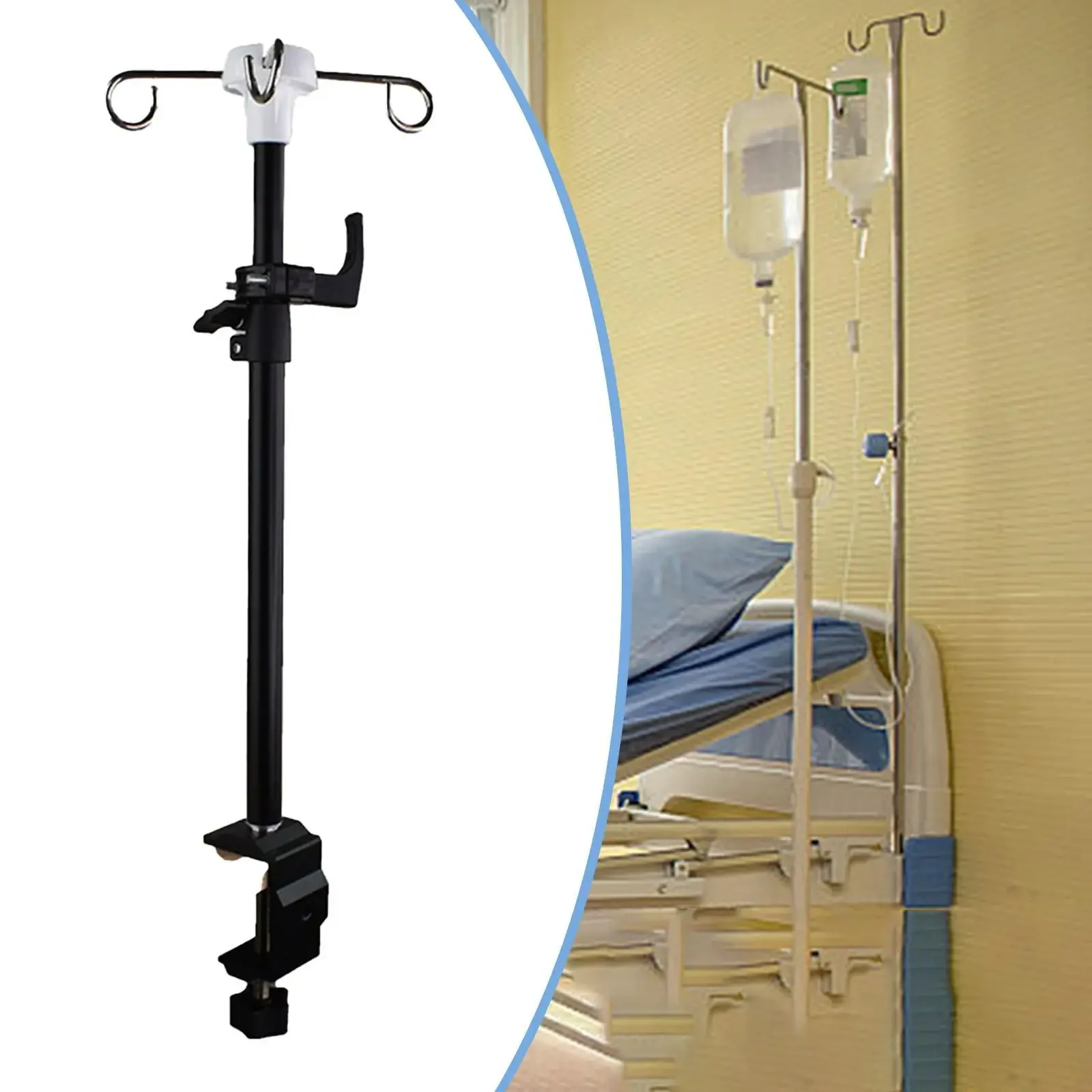 IV Pole Table Clamp Handsfree Telescopic Outdoor Drip Bag Stand Feeding Tube Holder For Bed Nursing Infusions Clinics Bedside