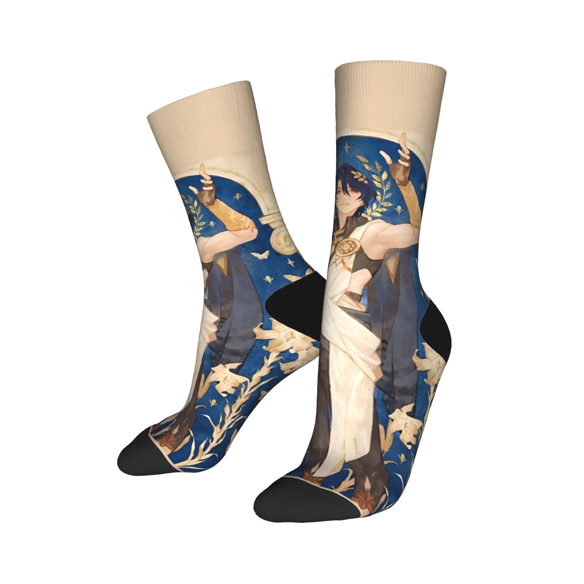 ゲームスターズレールストッキング Honkai デザイン面白い靴下冬ノンスリップ靴下男性アウトドアスポーツ品質靴下