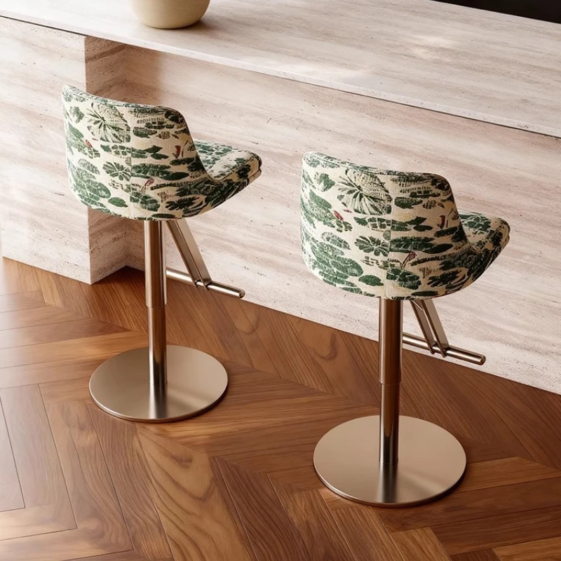 Swivel Luxury Bar Chairs Designer Adjustable Restaurant Wishbone Modern Bar Chairs Metal Comfortable Cadeira Unique Furniture
