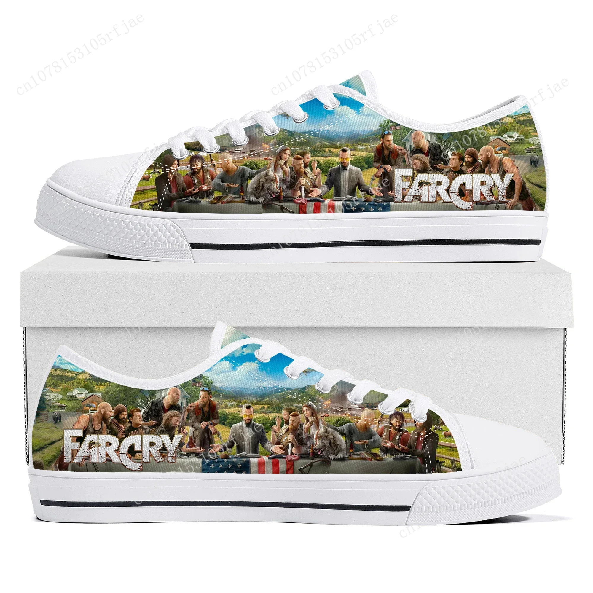 Far Cry Custom Low Top Sneakers Cartoon Game Womens Mens Teenager Canvas Sneaker Couple Fashion Custom Built Shoes