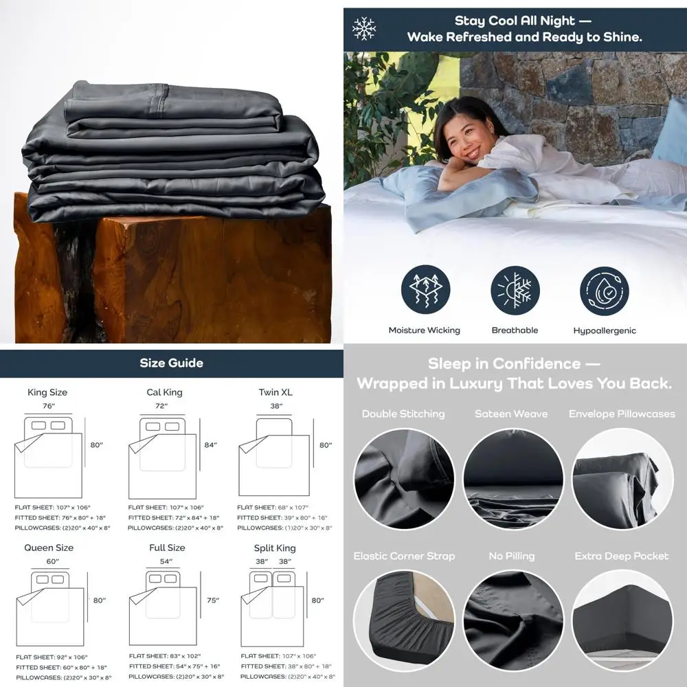 

Набор органических охлаждающих лиоцеллов из тенселя для горячих снастей — гипоаллергенный размер Queen