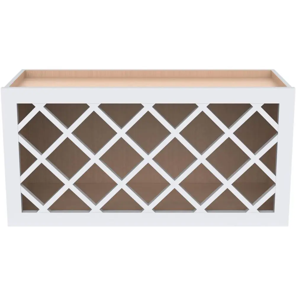 

Mocha Wooden Wine Rack - Wall Mounted Storage Cabinet with Lattice for Bottles, Ideal for Bar, Pantry, or Cellar