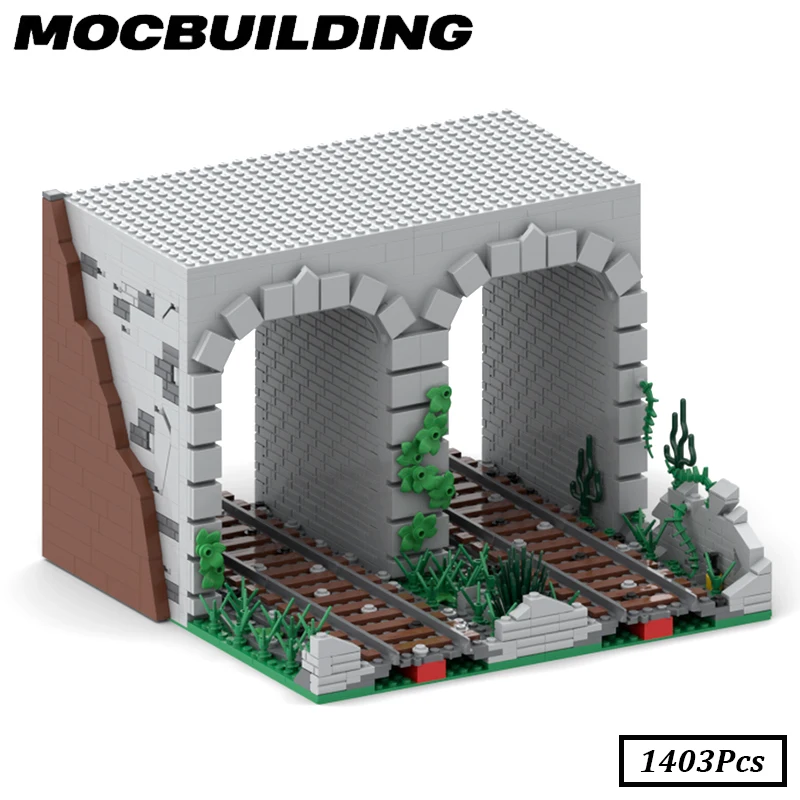 CITY MOC Underground Station Tunnel Transportation Track Train Building Blocks Subway Model Bricks Toys Display Construction