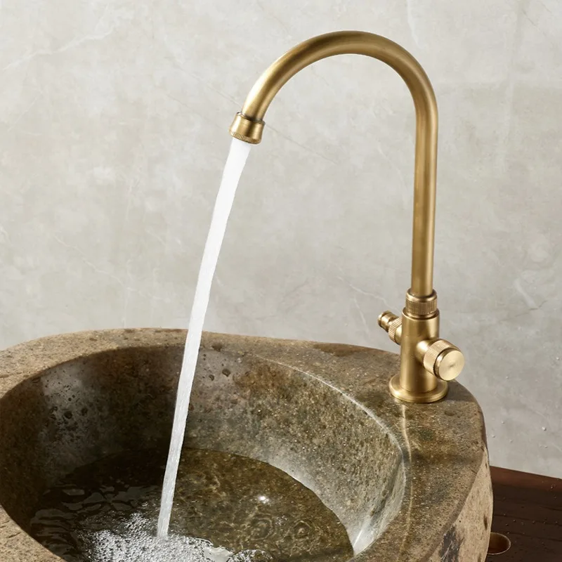 

Antique Faucet for Basin, Single Cold Water, Double Outlet for Outdoor Watering and Washing, Antique Water Tap.
