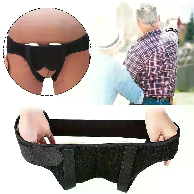 2 Bag Removable Adjustable Adult Hernia Belt Man Inguinal Groin Support Inflatable With Compression Pads Pain Relief