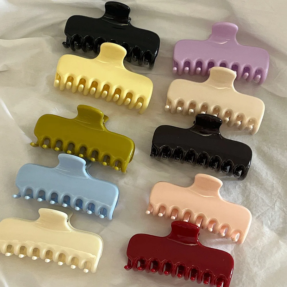 1 Stück Basic-Haarspange aus mehrfarbigem PC-Material, dicke Haarklammer im INS-Blogger-Stil, große Haarklammer für den Hinterkopf, tägliches Haar-Accessoire für Damen – Detail 6