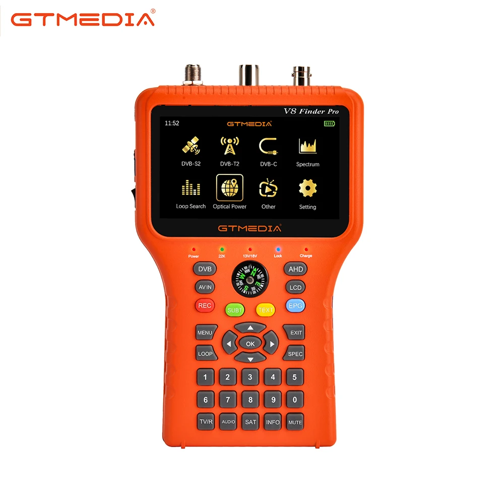 

V8 Finder Pro GTMEDIA Combo Meter H265 DVB-S2X/S2/T2/C анализатор спектра, экран 4,3 дюйма, CCCamd USB WIFI CCTV in AHD