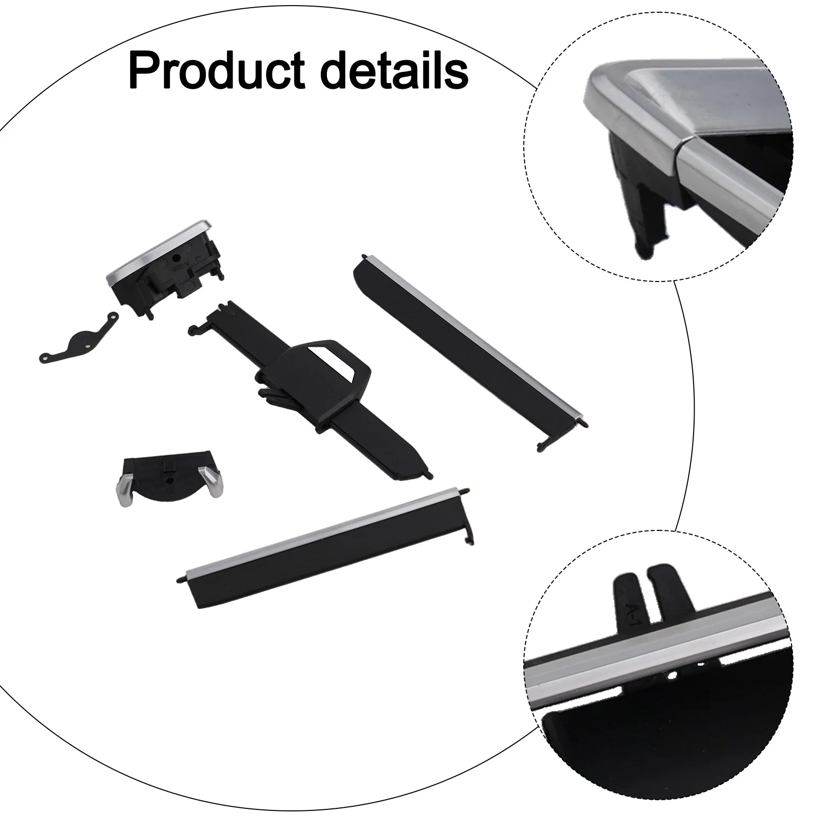 

Vehicle Interior Repair Color Black A C Vent Grill Repair Kit ABS Plastic Material Easy Installation High Reliability