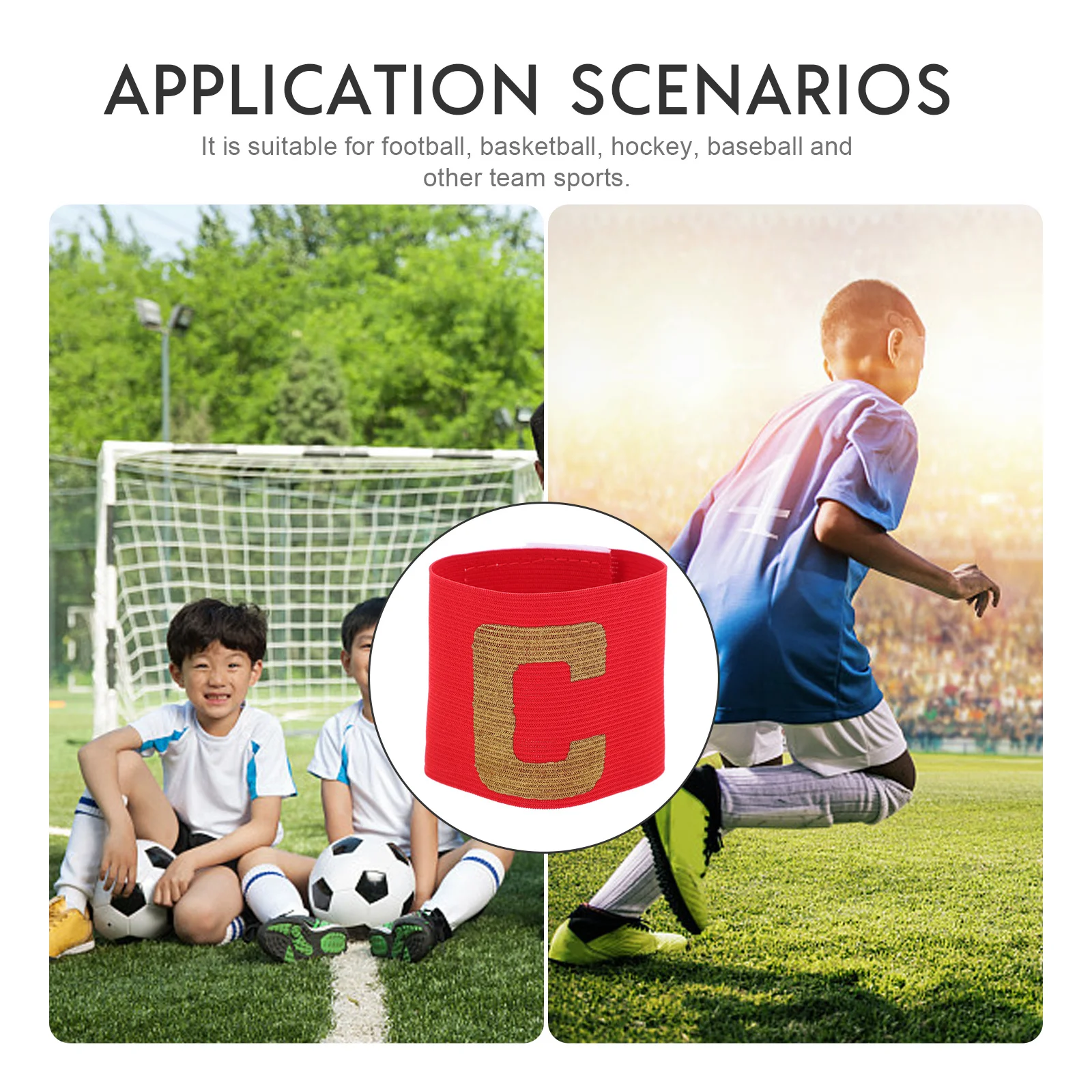 

4Pcs Soccer Leader Armband Nylon Captain's Label for Football Basketball Hockey Baseball Team Sports Match Supplies