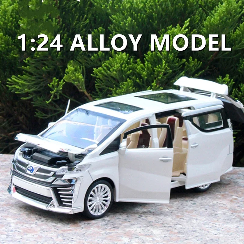 

1:24 Toyota Vellfire MPV Van Alloy Diecasts & Toy Vehicles Metal Toy Car Model Sound and light Collection Toy