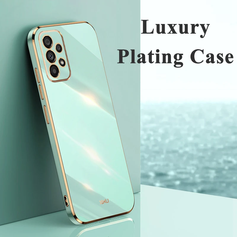 Luxury Plating Case for Samsung A53 5G A73 A33 A23 Silicone Square Shockproof Phone Cover for Galaxy A72 A52S 5G A32 A51