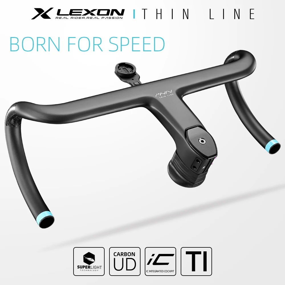 

LEXON Carbon Road Handlebar 28.6mm Full Inner Cable Bike Integrated Handlebars Road Integrated Cockpit Stem Racing Cycling Parts