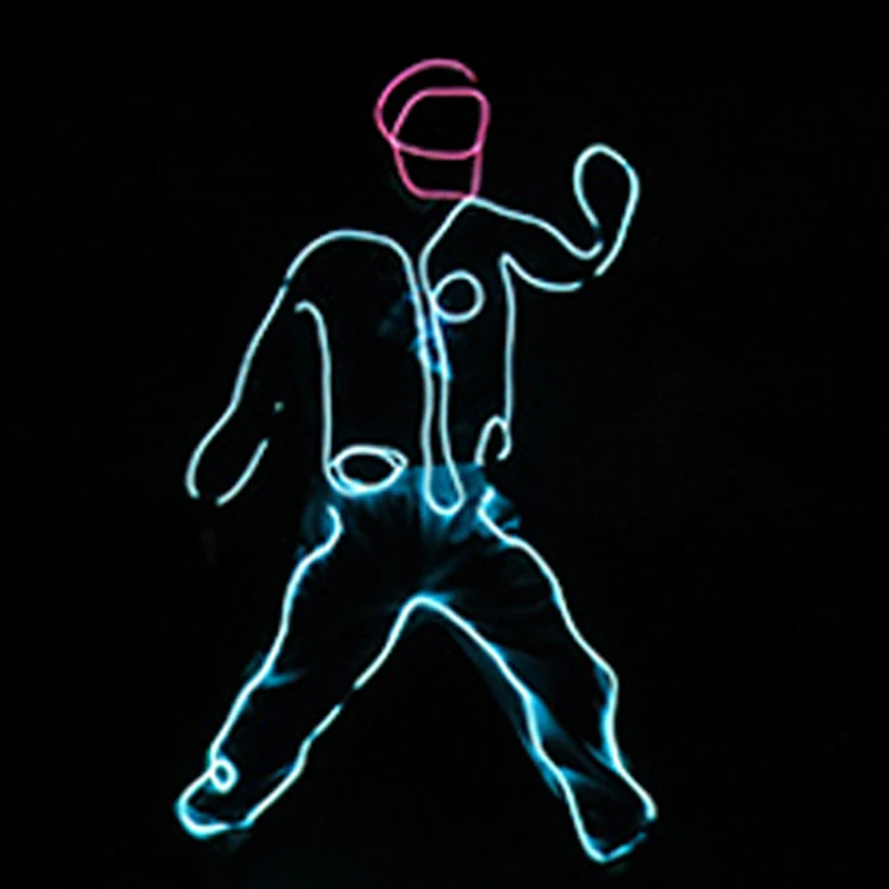 Ballo di strada Fai da te Strisce luminose a LED Discoteca Concerto Spettacolo Abiti da uomo Vestito da palcoscenico Popping Street Dance Neon Led Strip