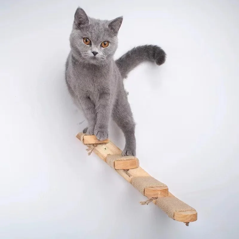 

Wooden cat climbing frame living room wall decoration multi-storey sisal cats climbing stairs Pet Products Supplies Furniture
