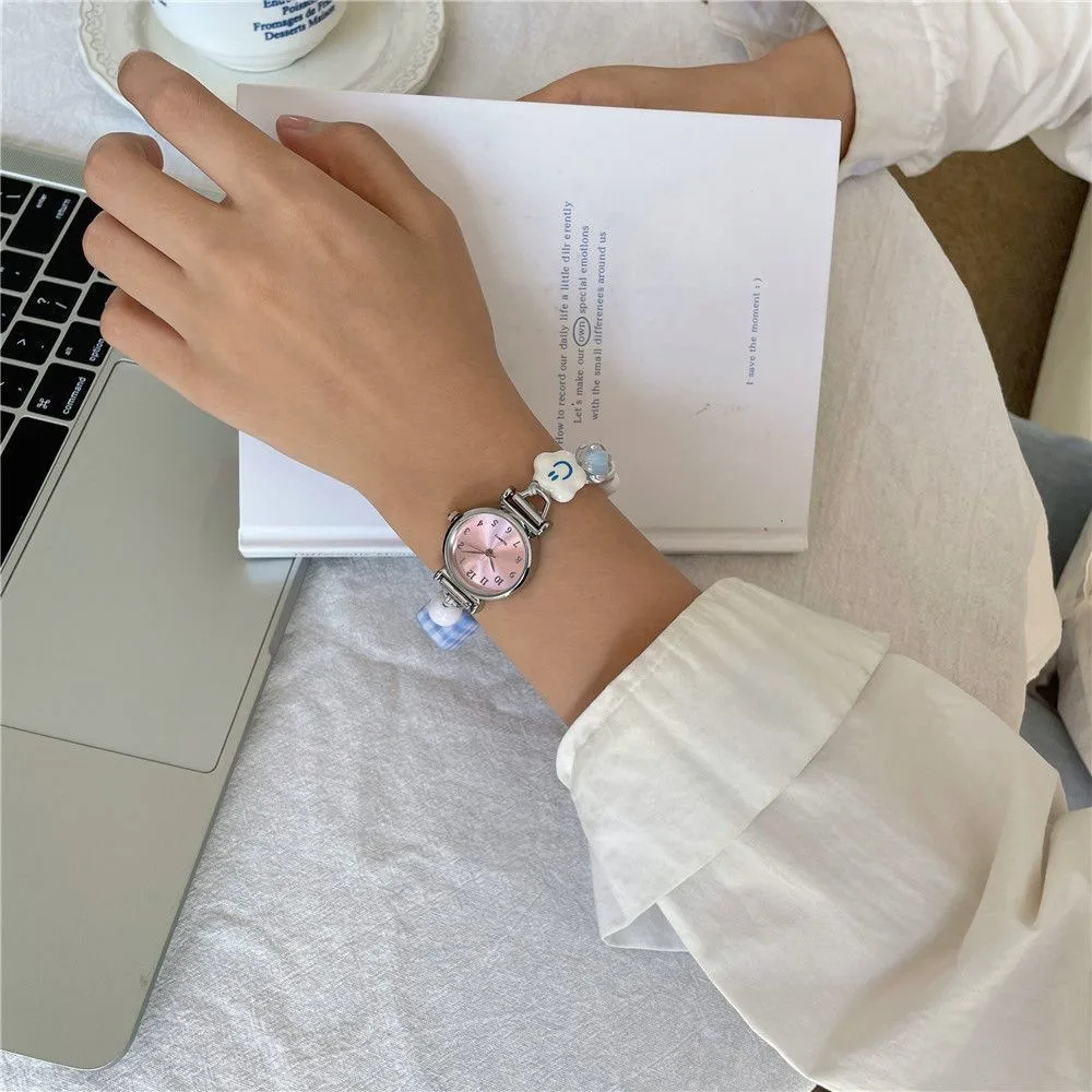 Cute Blue Series Bracelet Watch Stars Cartoon Wristwatch Adjustable Timepiece Accessory Quartz Watch Girls