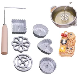 Aluminum Alloy Non-stick Spoon Frying Mold Rosette Cookie Waffle Cake Ring Molds Shredded Carrot Cookie Kitchen Baking Gadgets