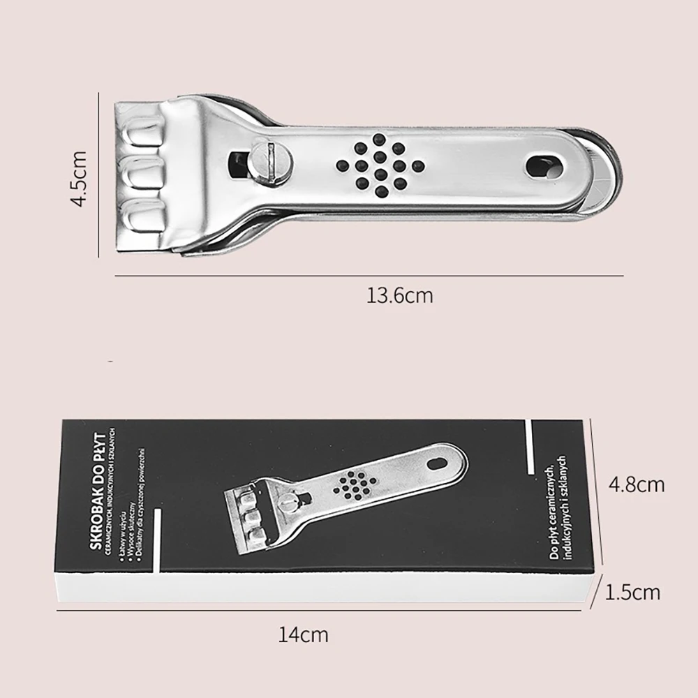 Wielofunkcyjne ostrza ze stali nierdzewnej skrobak szklana ceramiczna płyta czyszcząca środek do usuwania naklejek samochodowych do czyszczenia okien piekarnik kuchenka narzędzie