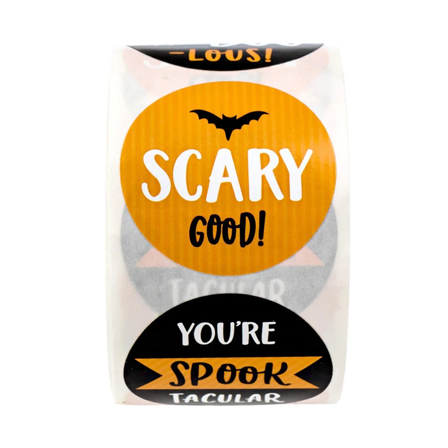 50-500pcs 1inch Round Gift Packaging Seal Label Pumpkin Witch Halloween Stickers Candy Bag Box Sticker For Halloween Party Decor