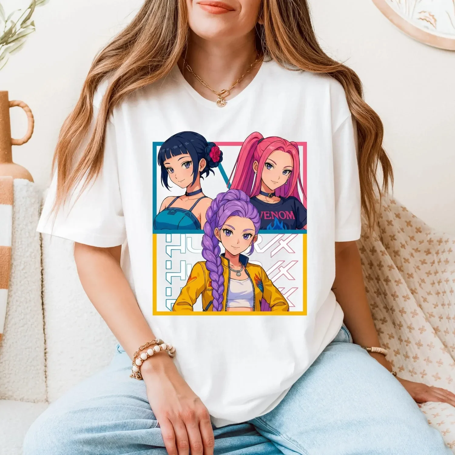 

Футболка Kpop Devil Hunter 2026 для детей, подростков и взрослых, для девочек, весна/лето