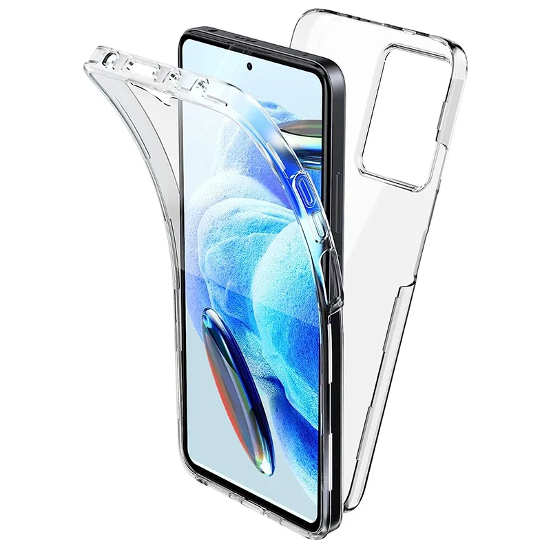 360 °   Full Cover Clear Case dla Xiaomi Redmi Note 12 11 11S 10 10S 9 9S Pro Plus 4G 5G Hybrid Silicone Hard Thin