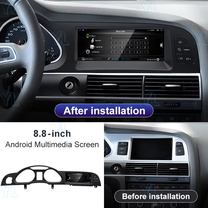 

8,8-дюймовый автомобильный радиоприемник Android 13 для Audi A6 2010-2011, мультимедийная стереосистема с GPS-навигацией, беспроводной головное устройство Carplay, сенсорный экран DSP BT