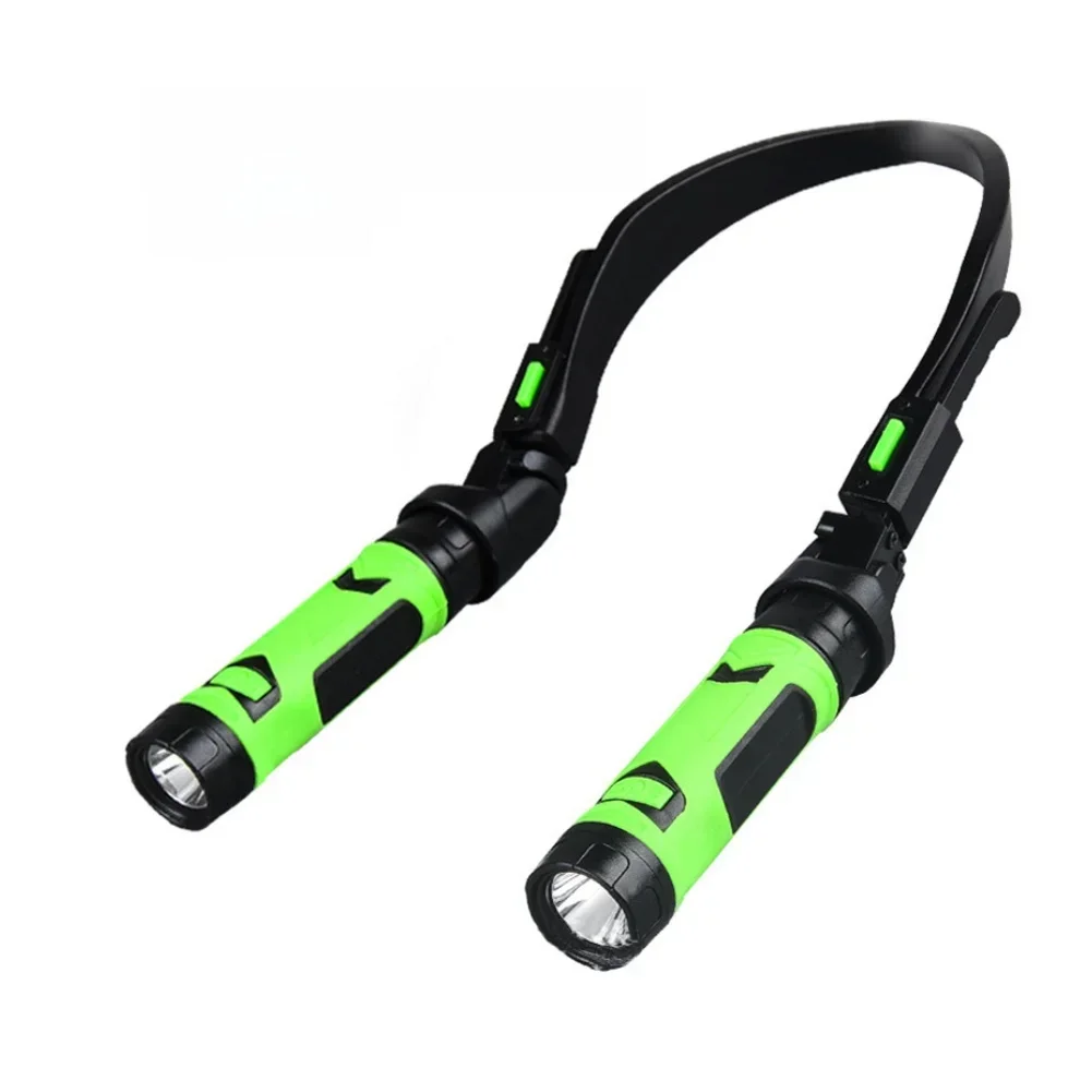Dual LED Neck Lamp With USB Power And Detachable Magnetic Heads Featuring Hanging Neck Strap For Hands-Free Use