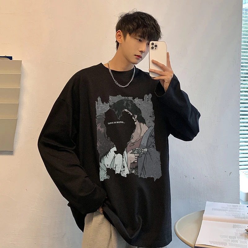 LAPPSTER-Youth Y2k Streetwear Graphic T Shirts Long Sleeve 2023 Black Harajuku Funny T-shirts Oversized Korean Fashions Tees