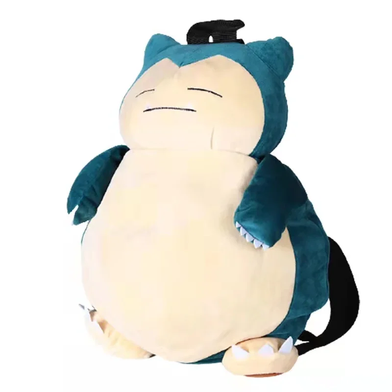 Mochila TAKARA TOMY Snorlax Pokemon, bolso de peluche con colgante de Anime Kawaii, mochila escolar suave de dibujos animados, regalo de cumpleaños