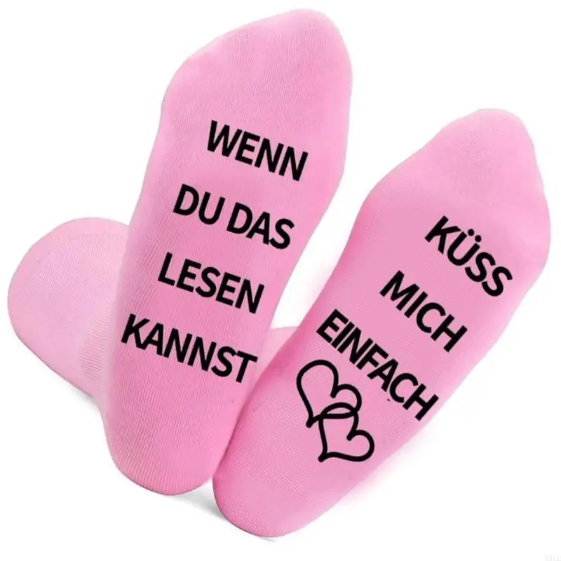 50 LEATH FUN KISS IMPARAND LETTER MIDDLE CALF COTTON SOCKS FRISTRIALINS NONSLIP RUBBER LETTERS NONSLIP NOWS