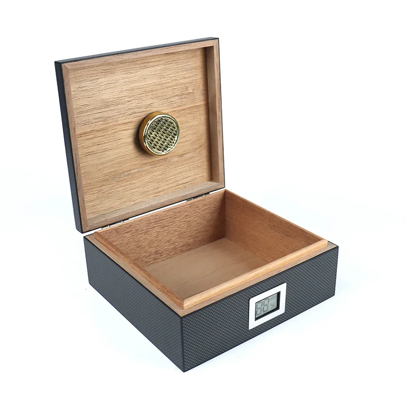 

Square piano antique storage gift box, cigar moisturizing clamshell wooden box