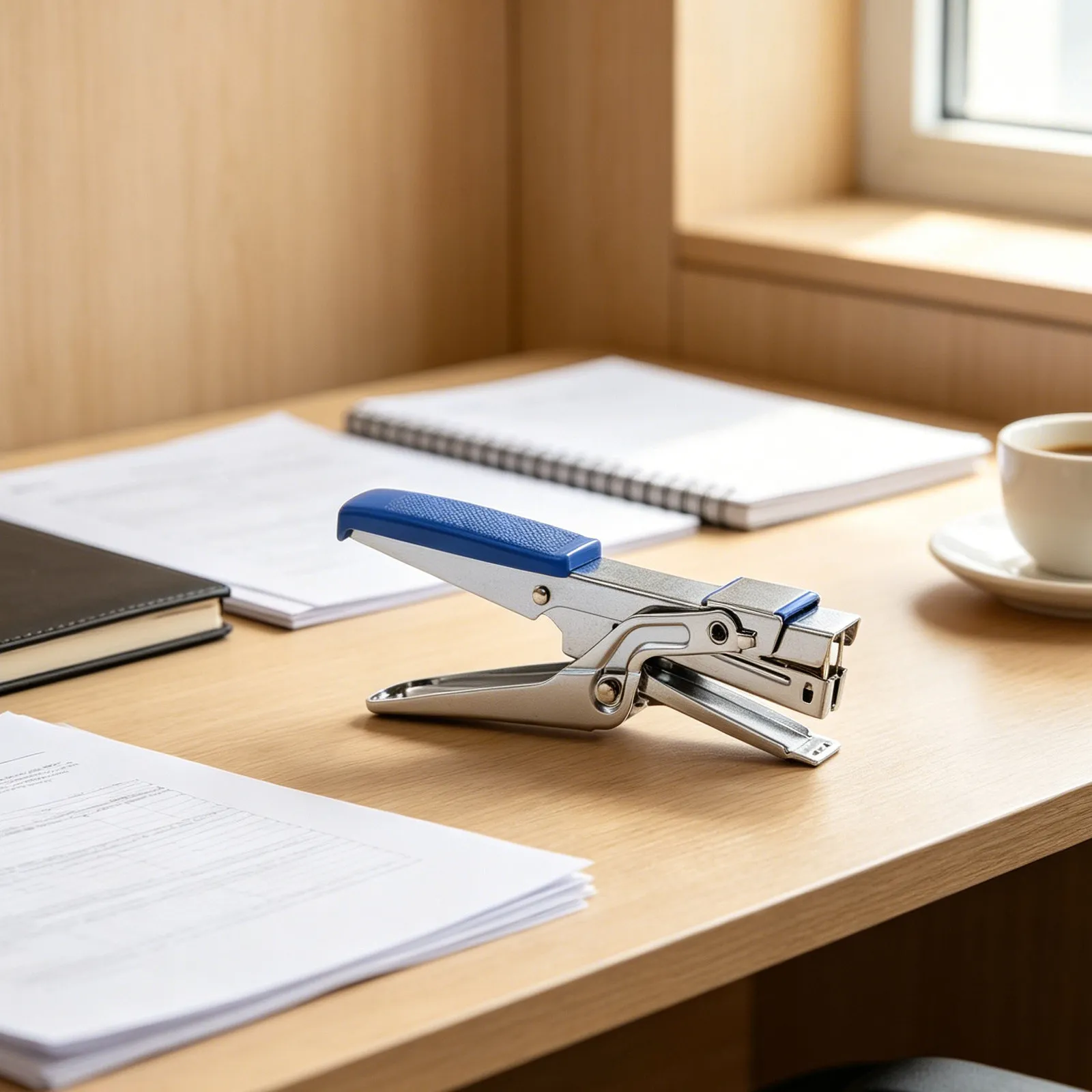 Heavy Duty Handheld Plier Stapler Blue Desk Stapler Capacity for Office School Crafting Teacher Use Travel Staplers