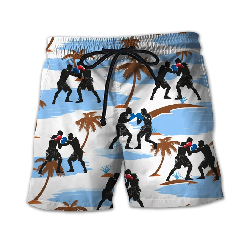 Boxing Glove Graphic Bermudas Fashion Sport Short Pants For Men Clothes Hawaii Beach Shorts Fighting Club Trunks Boy Boardshorts