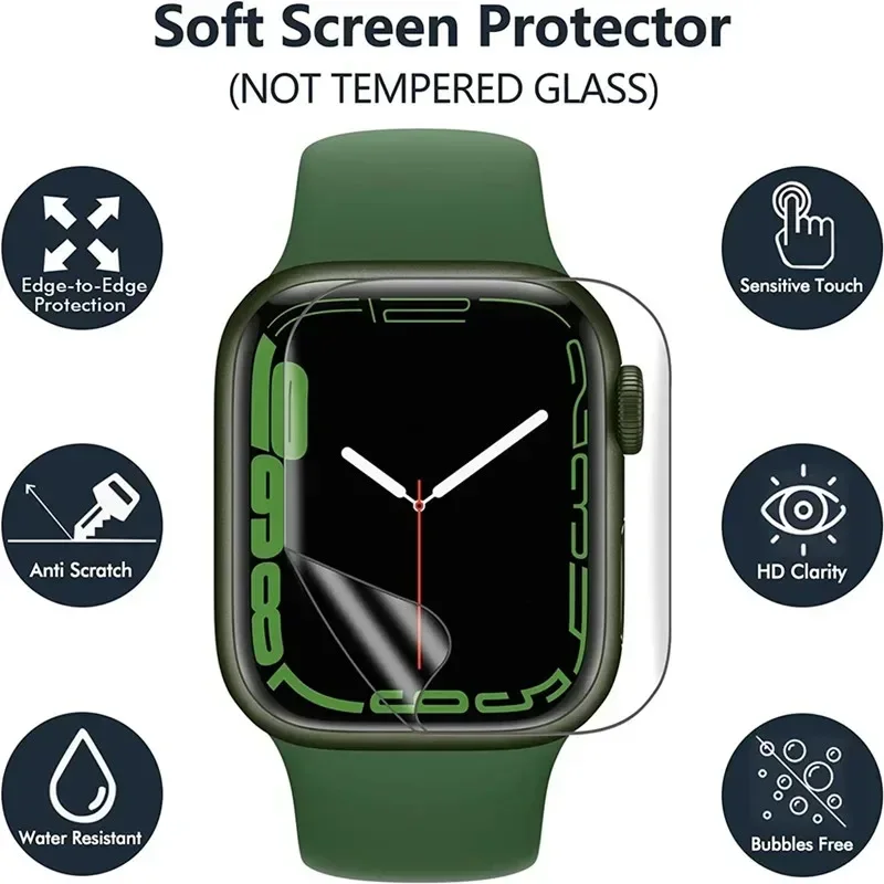 5PCS Screen Protector Hydrogel Film for Apple Watch 9 5 6 SE 3 2 1 40MM 44MM 42MM 38MM Apple Watch Ultral Screen Protector