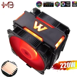 Wovibo CPU Cooler Fan 120mm 6 Heat Pipes Ventilador Ventilateur dla Intel 1150 1151 1155 1700 2011 X79 X99 AMD AM4 AM5 Radiator