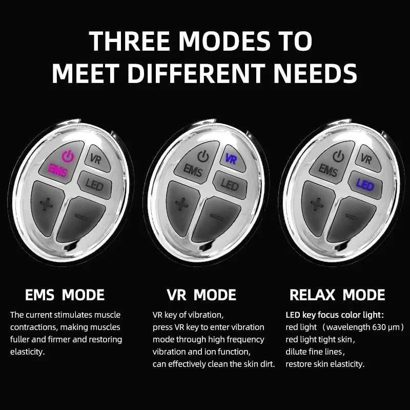 قناع الوجه EMS لشد الوجه على شكل حرف V، علاج بالضوء الأحمر والأزرق، مضاد للشيخوخة، شد الجلد، جهاز تجميل قابل لإعادة الشحن #4