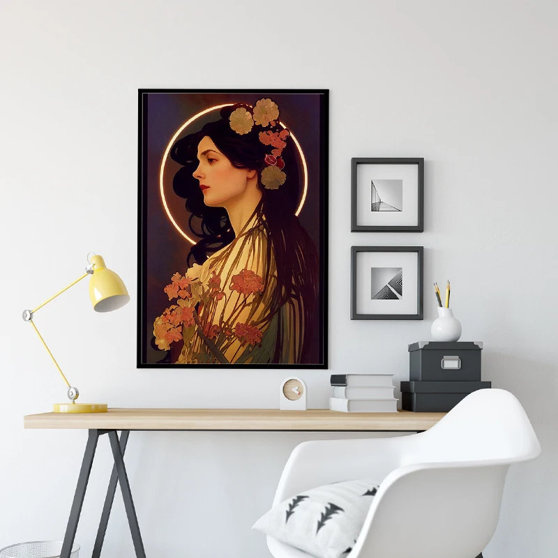 Mysterious Angels Descend Moon Goddess Hecate Athena Greek Goddess Poster Canvas Modern Nordic Living Room indoor Home Decor