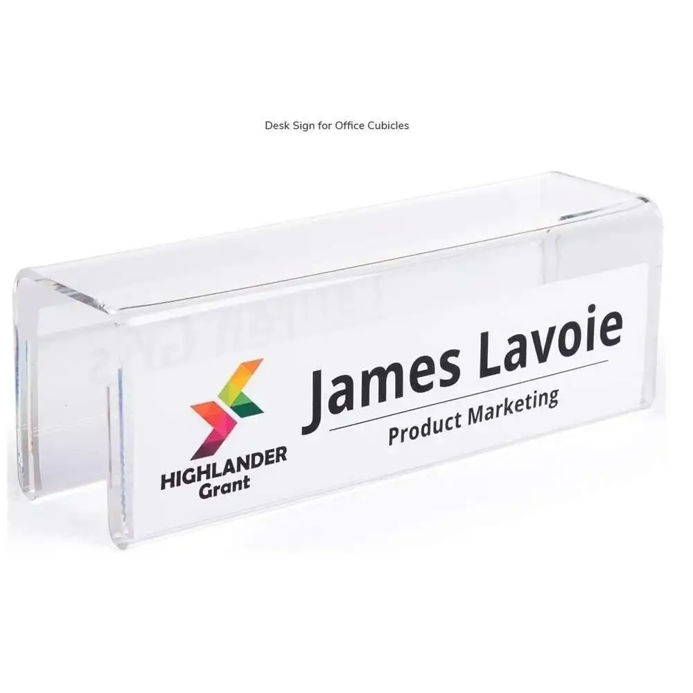 

2PCS 2-sided Cubicle Name Tag Holder Acrylic Partion Name Plate