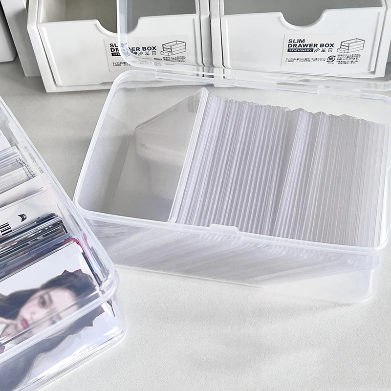 New For Kpop Photocard Card Collection Transparent Kpop Photocard Storage Box Photo Card Collection Organizer Box