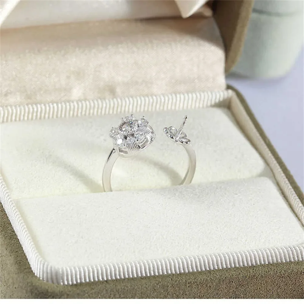 Solid S925 Sterling Silver Pearl Ring Settings Findings & Accessories - for Jewelry Making Bulk Wholesale Craft Supplies 8-10mm