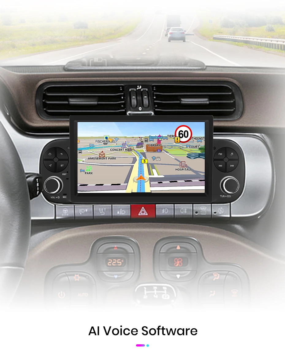 Junsun 7" Wireless Carplay Android Auto Autoradio für Fiat Panda 2013 2014 2015 2016-2020 Stereo GPS Multimedia Player 4G FM SWC – Detail 21