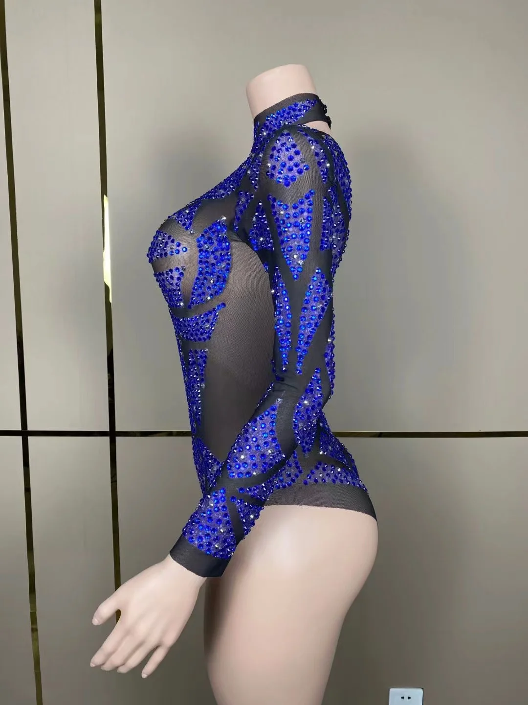 Maßge schneiderte Sling Mesh Spitze transparente hochela tische Pailletten sexy enges Kleid Bodysuit Geburtstags feier Kleid Performance-Kleid