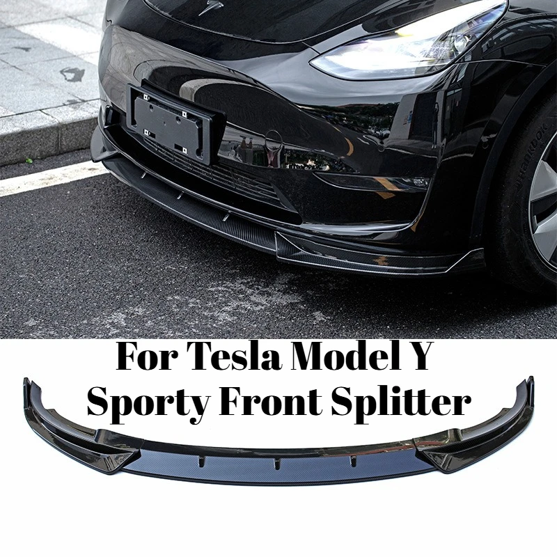 

For Tesla Model Y Sporty Front Splitter Lip Small Body Kit Bumper Trim Corner Guards Scratch-Resistant Car Exterior Accessory