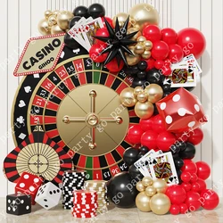 122pcs Casino Theme Party Balloon Garland Arch Kit Red Black Latex Balloons Casino Birthday Wedding Christmas New Year Decor